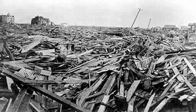 Damage from Galveston Hurricane in 1900