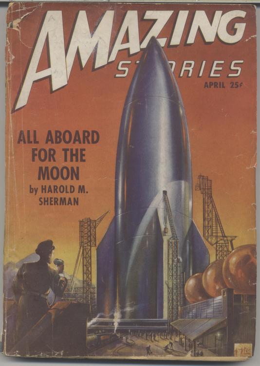 Front cover of Amazing Science Fiction Stories, Volume 21 Number 4, April of 1947