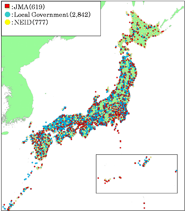 Seismic networks in Japan