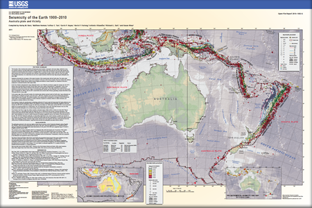 Ring of Fire - historic map of seismic activity in the Pacific/Australia