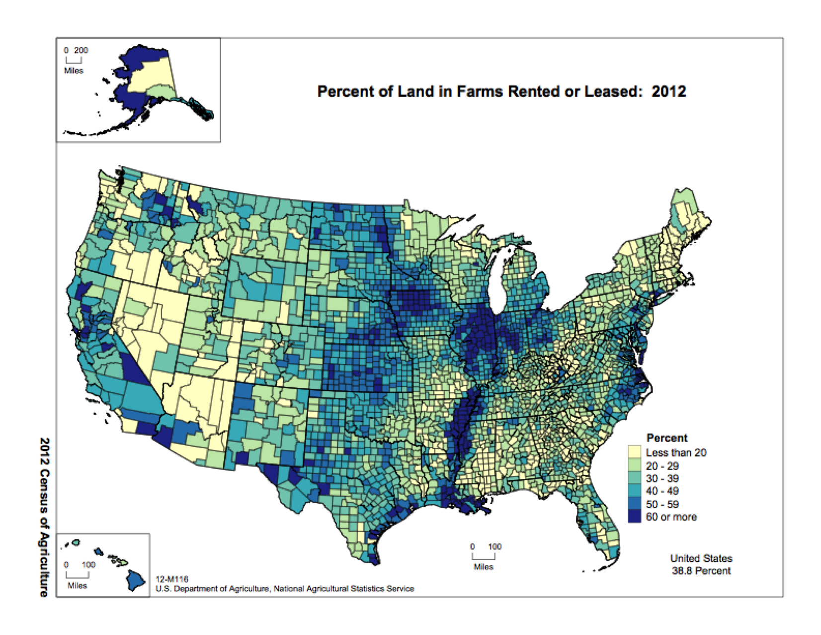 A map of leased land from USDA