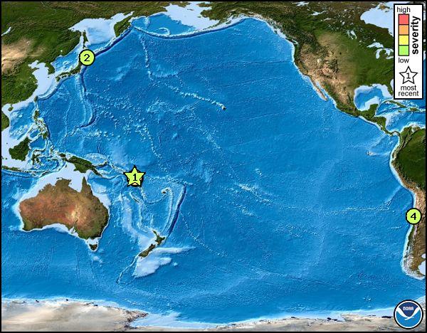Location of the Santa Cruz Islands earthquake
