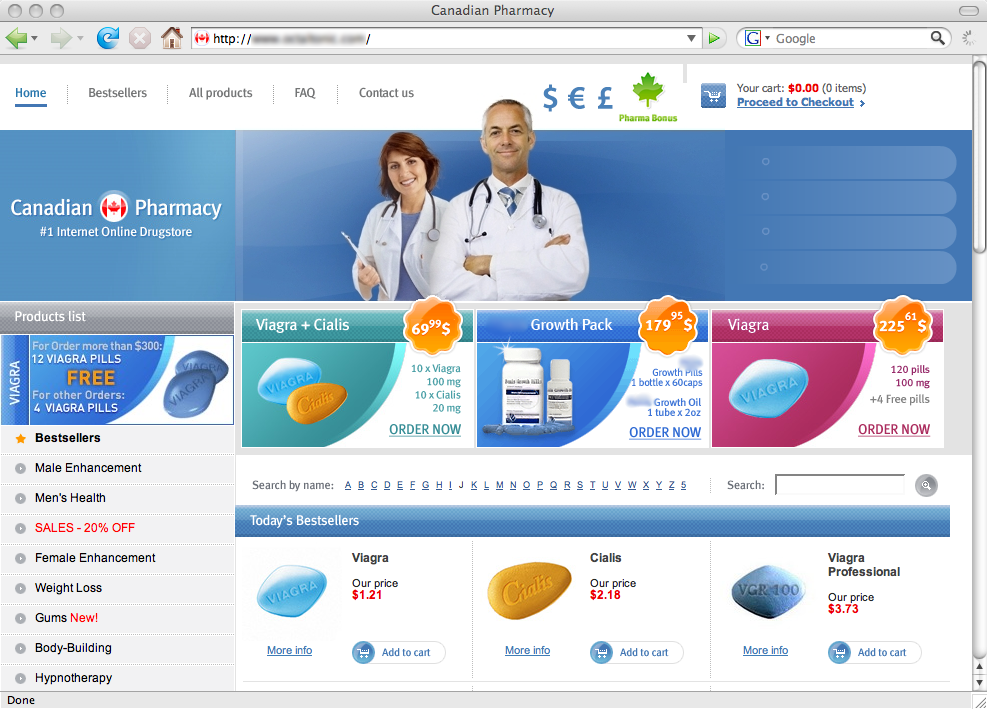 An imitation pharmacy website. Why get Viagra when you can go Professional?
