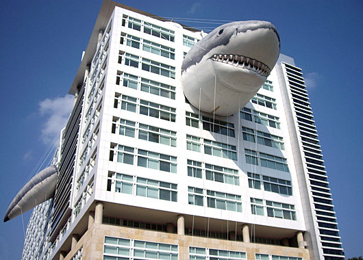 Shark Week and the Discovery building in DC, photo courtesy of the hollywoodreporter.com