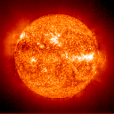 SOHO views of the Sun, stitched together as an anim gif