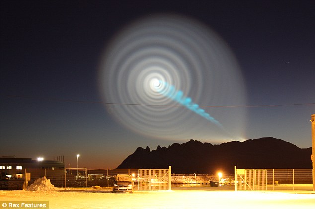 Spiral Phenomenon appears over Norway