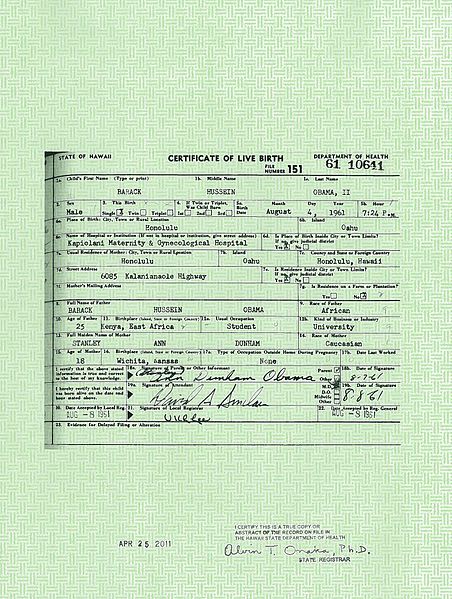 Barack Obama's long-form birth certificate.