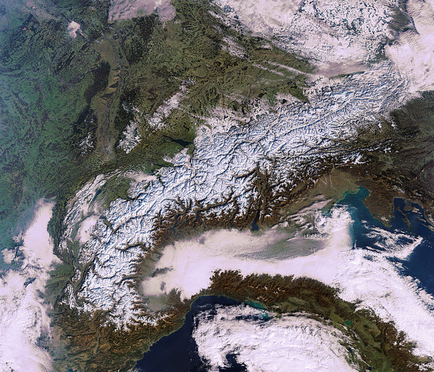 Snow on alps