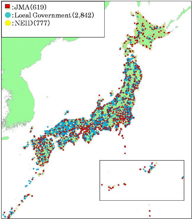 Seismic networks in Japan Seismic networks in Japan