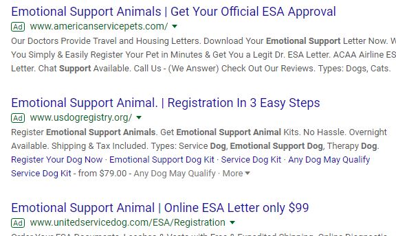 esa certified dog