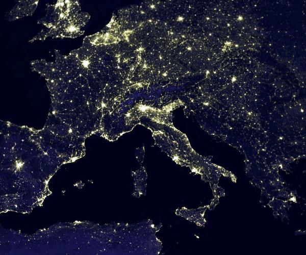 europe night pollution