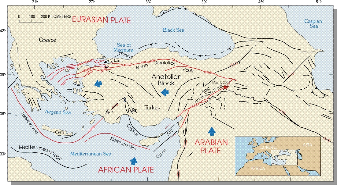tectonic map Turkey