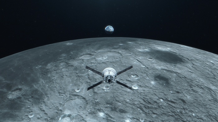 Artist’s impression of Orion at the Moon.