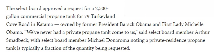 President Obama Is Getting Huge Propane Backup For When Solar Power Creates Brownouts In Martha's Vineyard