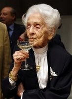 Rita toasts her long life.
