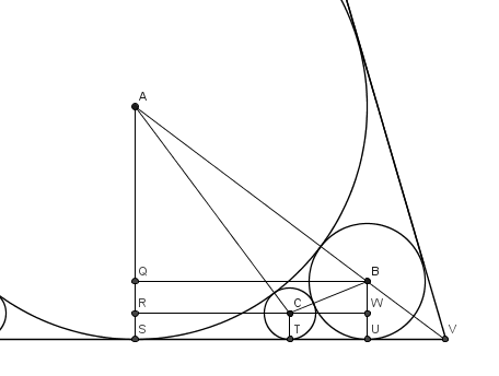 Solution to Five Circles Stuck in a Triangle