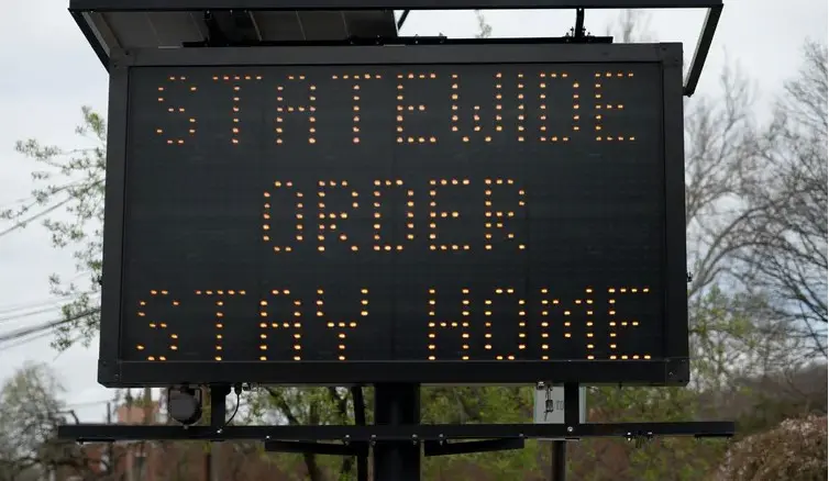 COVID-19 lockdown warning stay home COVID-19 lockdown warning stay home